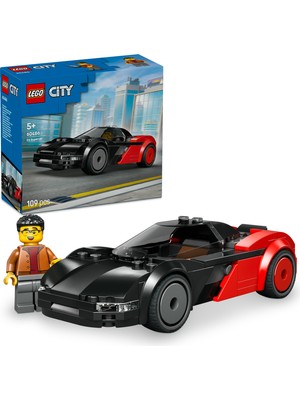 LEGO® City Elektrikli Süper Araba Yapım Seti - Çocuklar için Sürücü Minifigürlü Küçük Spor Araba Oyuncağı - 60486
