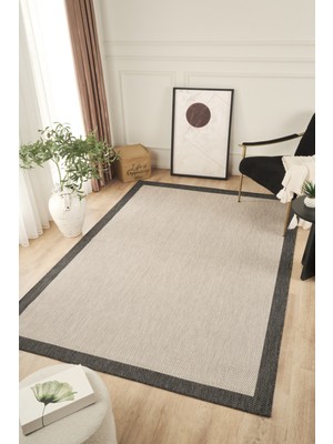 Konfor Halı Sisalux 3088 Gri Antrasit Sisal Dokuma Jüt Kilim Hav Toz Vermez Salon Mutfak Oturma Odası Halısı