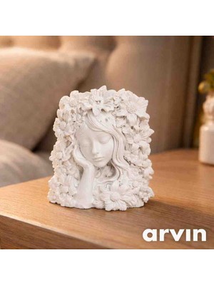 Aksesuar Kuşu Düşünen Kadın Figürü Ev Ofis Kullanımına Uygun Biblo Dekoratif Obje