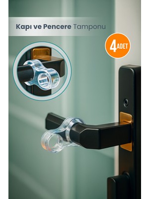 Orvila 4'lü Kapı ve Pencere Tamponu - Stoper - Kapı Arkası Duvar Koruyucu - Silikon