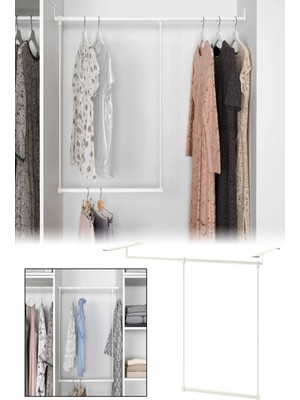 Binbirreyon Dolap Arası Askı Borusu Ayarlanabilir Duble Askılık 60-100CM BK015