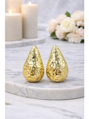 Vipfoni Gold Renk Desenli Gözyaşı Damlası Çelik Küpe