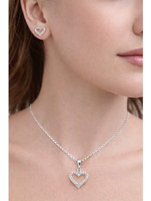Shemora Kalp Detaylı Çelik Takı Set