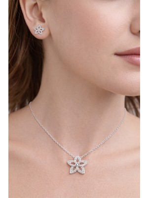 Shemora Taş Işlemeli Çiçek Tasarım Takı Set