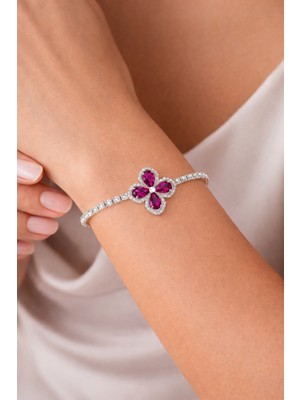 Shemora Çiçek Motifli Çelik Bileklik
