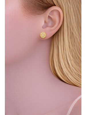 Shemora Güneş Motifli Çelik Küpe