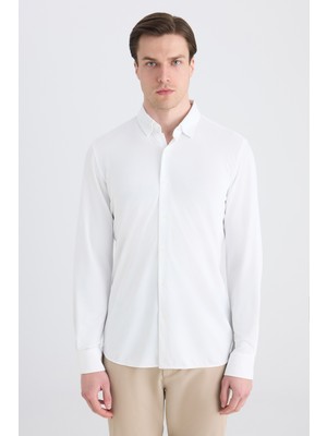Twn Slim Fit Beyaz Örme Gömlek 5EC02IM02259M