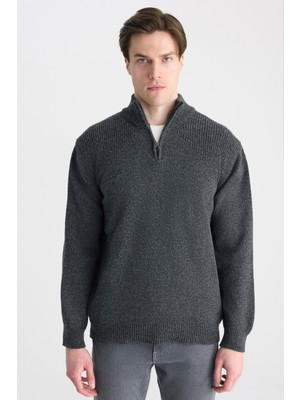 D'S Damat Ds Damat Regular Fit Antrasit Yün Karışımlı Kazak 5HC061622158M