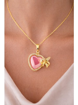 Shemora Kurdela Detaylı Kalp Tasarım Çelik Kolye Ucu