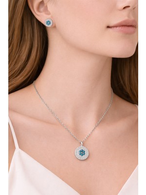 Shemora Oval Tasarım Göz Detaylı Çelik Takı Set