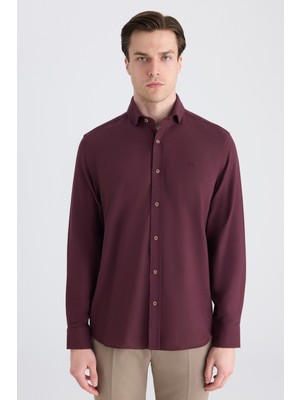 D'S Damat Ds Damat Comfort Bordo Gabardin Gömlek 5HC02KX03327M