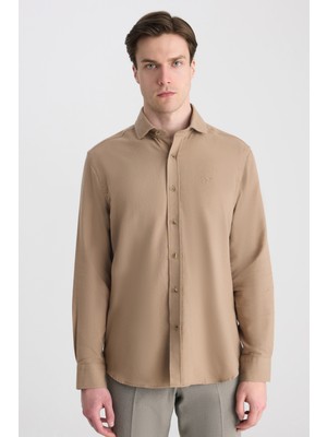 D'S Damat Ds Damat Comfort Camel Gabardin Gömlek 5HC02KX03327M