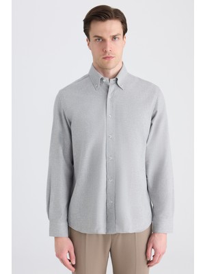 D'S Damat Ds Damat Comfort Gri Gabardin Gömlek 5HC02HD07265M