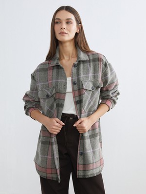 Lc Waikiki Yeni Sezon Ekose Oversize Kadın Oduncu Gömlek Ceket