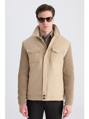 D'S Damat Ds Damat Regular Fit Bej Düz Mont 5HC070001039M