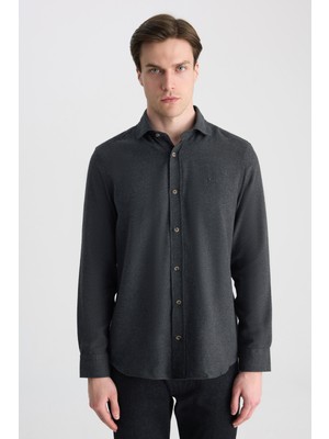 D'S Damat Ds Damat Comfort Antrasit Gabardin Gömlek 5HC02KX03327M