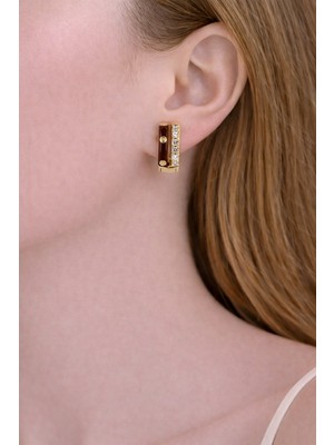 Shemora Halka Detaylı Çelik Küpe