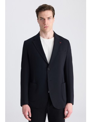 D'S Damat Ds Damat Comfort Siyah Düz Kumaş Ceket 5HC04ST15404M