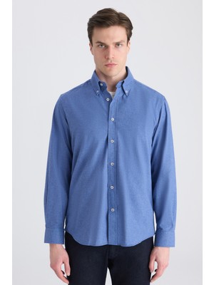 D'S Damat Ds Damat Comfort Indigo Gabardin Gömlek 5HC02HD07265M