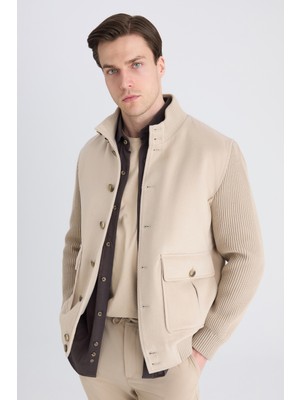 D'S Damat Ds Damat Regular Fit Bej Düz Mont 5HC071221032M