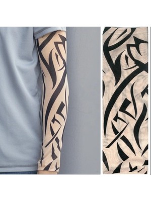 DS LLC Ieg™ Giyilebilir Kol Dövmesi Çorap Dövme 3D Baskılı Kol Bacak Dövme 2 Adet Model 10 Dsllcrs-