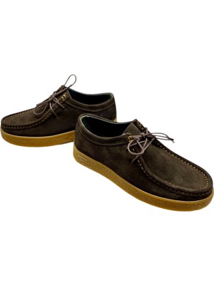 Sula Erkek Iki Bağcıklı Sisley Model Süet Kahve, Içi,deri Dikişli Kauçuk TABANİ-105-KAHVE