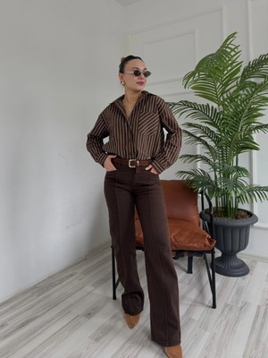 Kadın Kot Pantolon Kahve Rengi