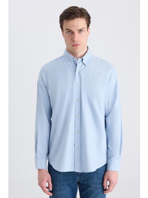 D'S Damat Ds Damat Comfort Mavi Gabardin Gömlek 5HC02HD07265M