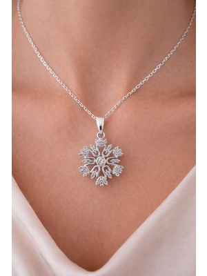 Shemora Kar Tanesi Motifli Çelik Kolye Ucu