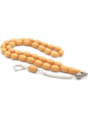 Murty99 Gümüş Kaplama Kamçılı Kapsül Kesim Beyaz Katalin Tesbih