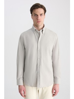 D'S Damat Ds Damat Comfort Ekru Gabardin Gömlek 5HC02HD07265M
