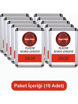 Hugo Kırtasiye A4 Rondo 10'lu Çerçeve Alüminyum Görünümlü (21X30)