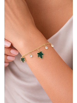 Shemora Yaprak Detaylı Çelik Bileklik