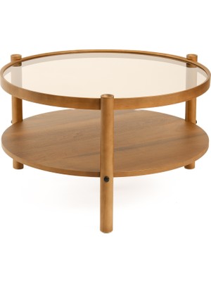 Eymense Monza Camlı Orta Sehpa Ceviz