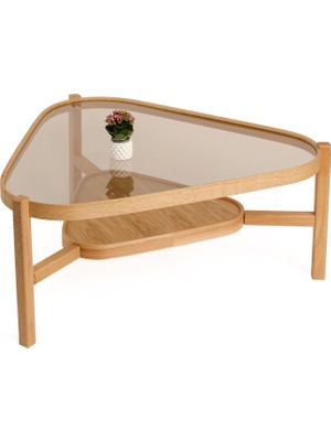 Eymense Capel Camlı Orta Sehpa Meşe