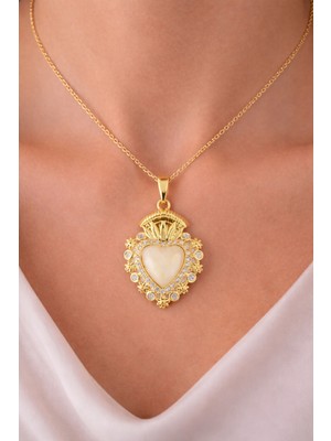 Shemora Taç Tasarım Kalp Çelik Kolye Ucu