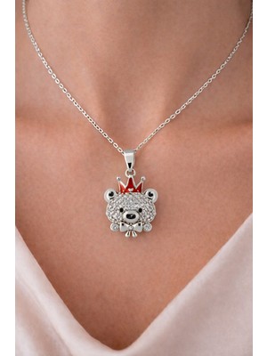 Shemora Ayıcık Detaylı Çelik Kolye Ucu