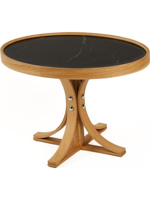 Eymense Mazzo Yan Sehpa Mermer Desen Meşe Siyah