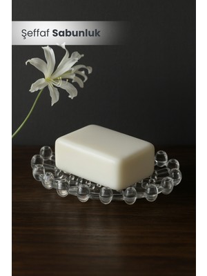 Orvila Şeffaf Sabunluk - Silikon Kalıp Sabun Kurutucu Altlık - Lavabo Kenarı Katı Sabun Tutucu