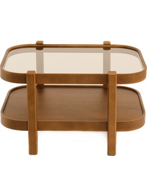 Eymense Togo Camlı Orta Sehpa Ceviz