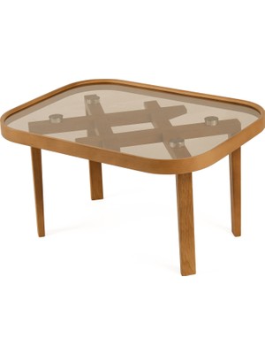 Eymense Lamin Camlı Orta Sehpa