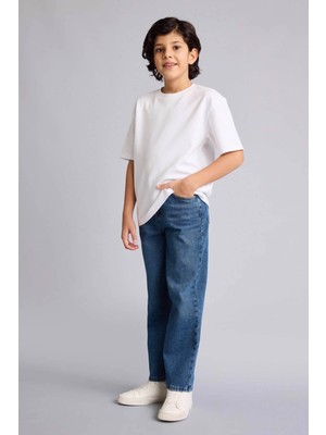 Defacto Wıde Leg Mavi Erkek Çocuk Jean Pantolon F8436A8/NM28