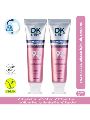 Dkdent %93 Maximum Hassasiyet Diş Macunu 75 ml x 2 Adet