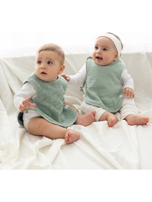 İrya Colors Of Joy 2'li Organik Pamuk Müslin Bebek Önlük Seti Yeşil