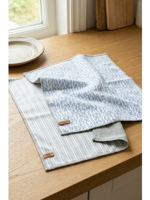 Hamur Mikrofiber Mutfak Havlusu 2'li Bulaşık Cam Kurulama Bezi Seti 40X60 cm 506