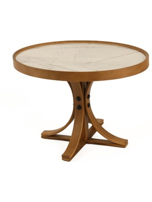 Eymense Mazzo Yan Sehpa Mermer Desen Krem