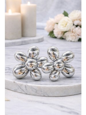 Vipfoni Büyük Çiçek Model Çelik Küpe