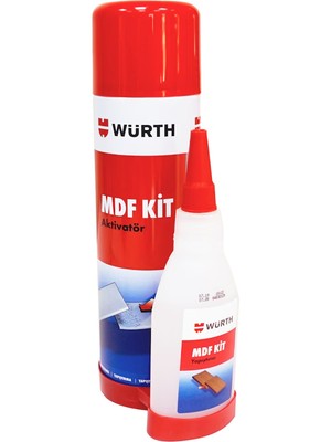 Würth MDF Kit Hızlı Yapıştırıcı 100 ml + 500 ml Yüksek Yapışma Gücü ile Pratik Kullanım