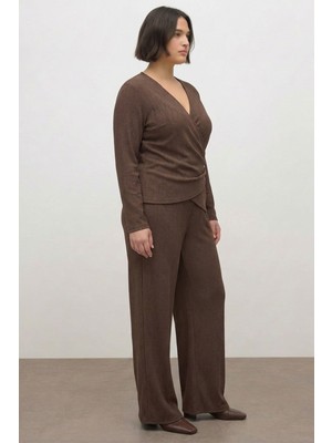 Myline Beli Lastikli Cepli Örme Pantolon