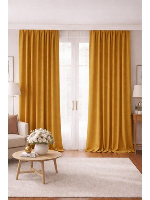 Vi Home Lüks 1.sınıf Elegance Series Karartma Blackout Tek Kanat Özel Dikim Kalın Pilesiz Fon Perde